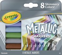 Crayola Non-Toxic Metallic Marker Set, Assorted Colors, Set of 8 Item Number 1465254