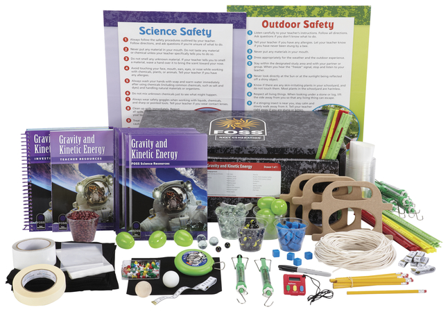 FOSS Next Generation Middle School Gravity and Kinetic Energy Complete Kit, Print and Digital Edition, with 160 Seats Digital, Item Number 1465618