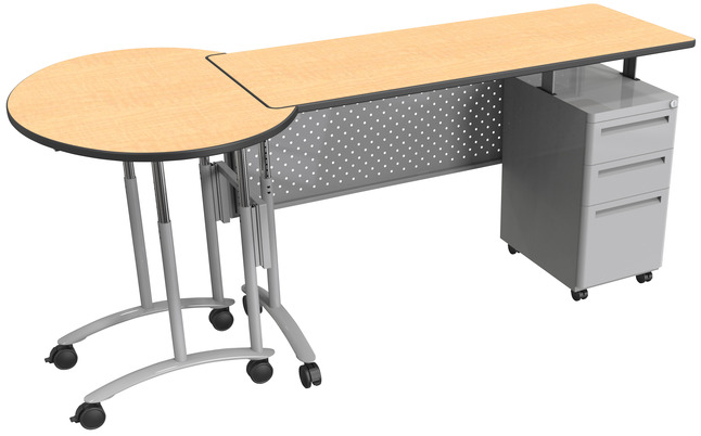 Balt Single Pedestal With Round Connect Top Modular Teacher S Desk