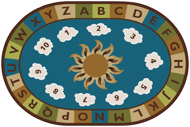 Carpets for Kids Sunny Day Learn and Play Rug, 6 Feet x 9 Feet, Oval, Nature, Item Number 1467827