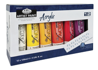Royal & Langnickel Artist Acrylic Paint Set, 4 Ounces, Assorted Color, Set of 12 Item Number 1471233