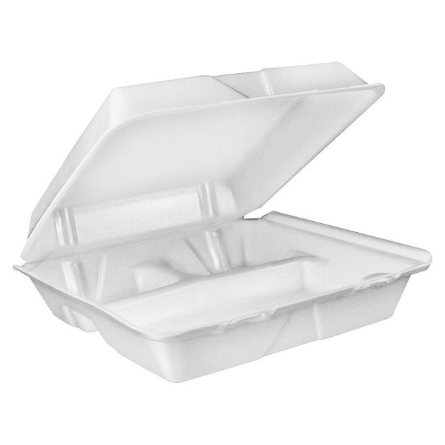 Dart Container Closing Large Carryout Tray, 9 L x 9 W in, Pack of 100, Item Number 1473402