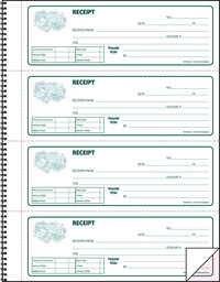 Image for Hammond & Stephens KPG 3 Parts Carbonless Record Receipt Book, 8-1/2 x 11 inches, 160 Receipts from School Specialty