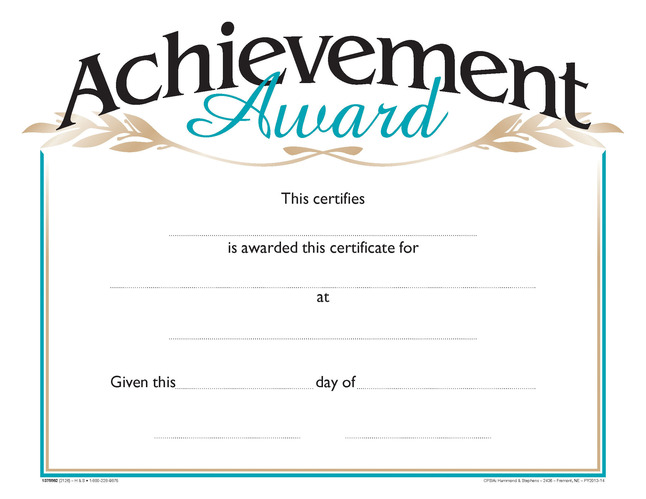 Award Certificates, Item Number 1475500