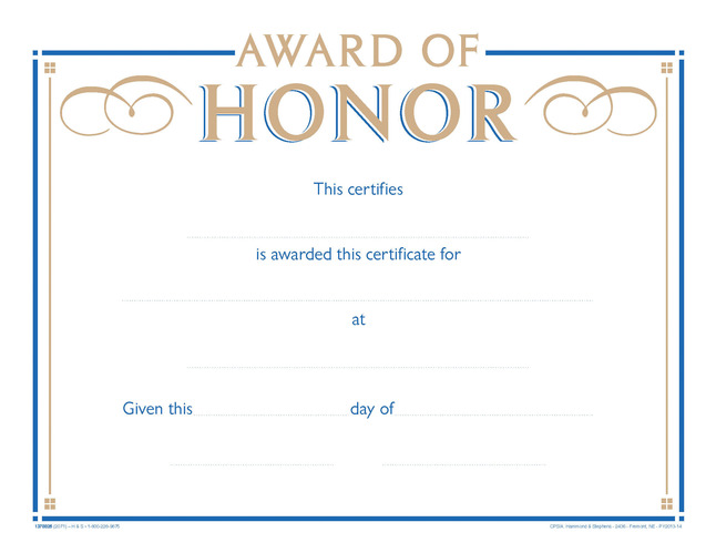 Award Certificates, Item Number 1475501