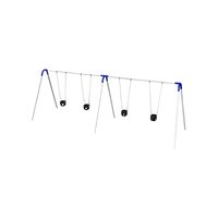 Image for UltraPlay Bipod Double Bay Swing With Galvanized Frame, 4 Tot Seats, Blue Yoke Connectors, 198 x 96 x 96 inches from School Specialty