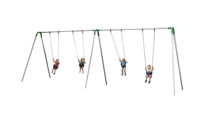 UltraPlay Bipod Single Bay Swing With Galvanized Frame, 2 Tot Seats, Green Yoke Connectors, 102 x 96 x 96 inches Item Number, 1478670