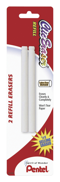 Pentel Clic Eraser Refills, White, Pack of 2, Item Number 1483165