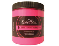 Speedball Acrylic Non-Flammable Screen Printing Ink, 8 oz, Fluorescent Pink Item Number 1483702
