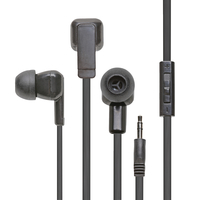 Califone E-3 Stereo Earbuds with Inline Volume Control and Extra Ear Covers, 3.5mm Plug, Black, Each Item Number 1543909