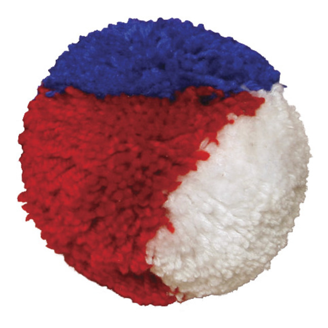 Image for Sportime Soft Yarn Ball, 4 Inches, Red, White and Blue from School Specialty
