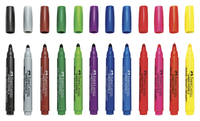 Faber-Castell Jumbo Washable Markers, Broadline, Assorted Colors, Set of 12