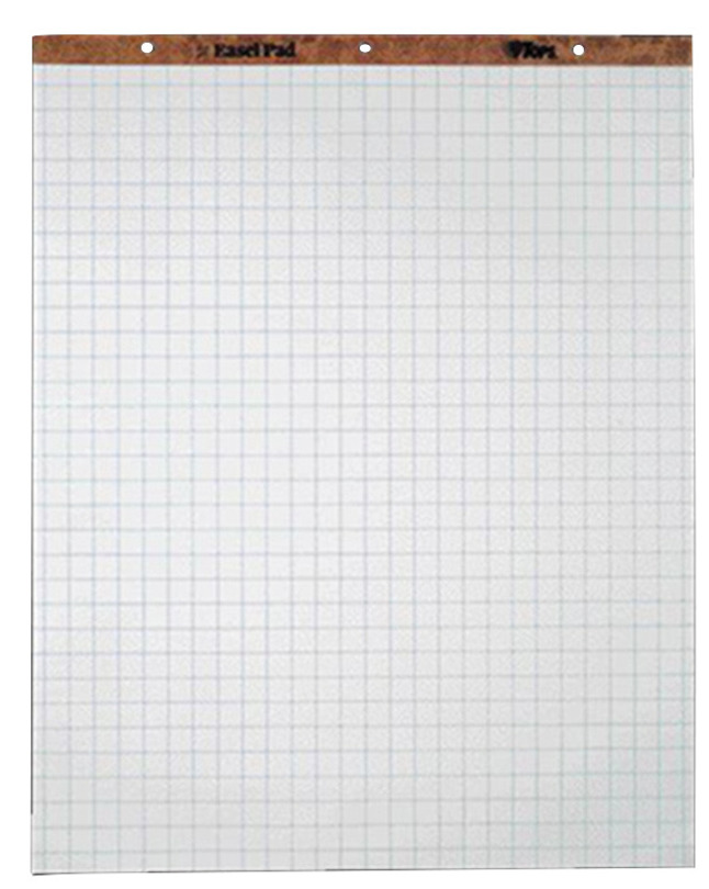 TOPS Recycled Easel Pad, 27 x 34 Inches, Grid Ruled, White, 40 Sheets, Pack of 2, Item Number 1494938