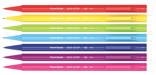 Paper Mate Non Stop Mechanical Pencil HB 0.7mm Box of 12 Assorted Colours 