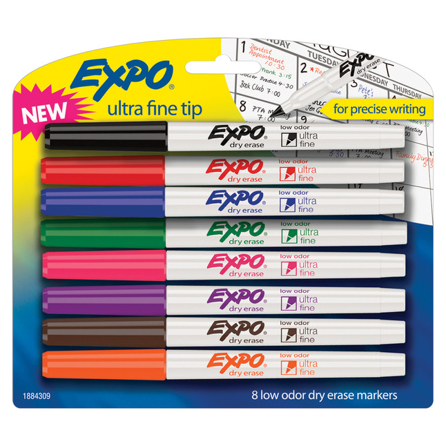 EXPO Dry Erase Markers, Ultra Fine Tip, Assorted Colors, Set of 8