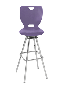 Classroom Select NeoClass Swivel Stool, 18 Inch A Shell Seat, Chrome Frame, Item Number 1496396