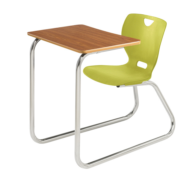 Classroom Select NeoClass Sled Base Combo Desk, 18 Inch Seat, 24 x 18 Inch Laminate Top, Chrome Frame, Item Number 5009379