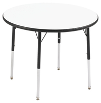 Classroom Select Markerboard Activity Table, Round, 48 Inches, Black Edges, Item Number 1497090