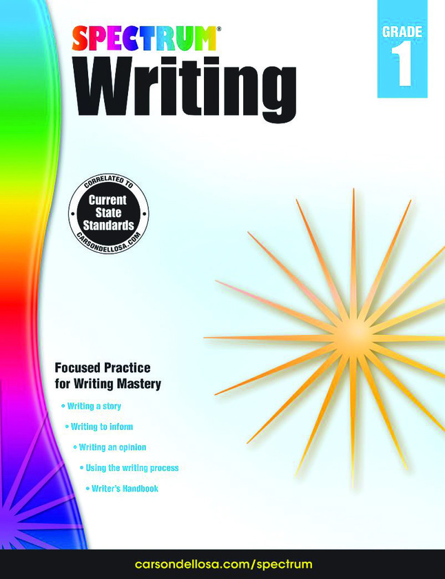 7,　Ages　1,　112　Grade　Writing　Paperback　to　Pages　Spectrum　Workbook,