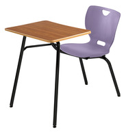 教室选择NeoClass组合书桌，18英寸A+座位，20 x 26英寸层压板顶部，黑色边框，项目编号5009335