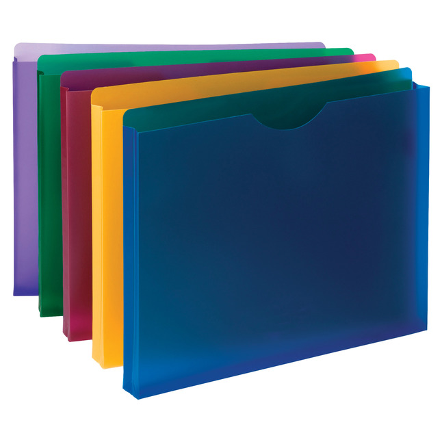 Smead Poly Slash File Jacket, Letter Size, 1 Inch Expansion, Assorted ...