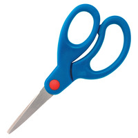 Sparco Kids Scissors, 5 Inches, Pointed Tip, Bent Handle, Blue Item Number 1502046