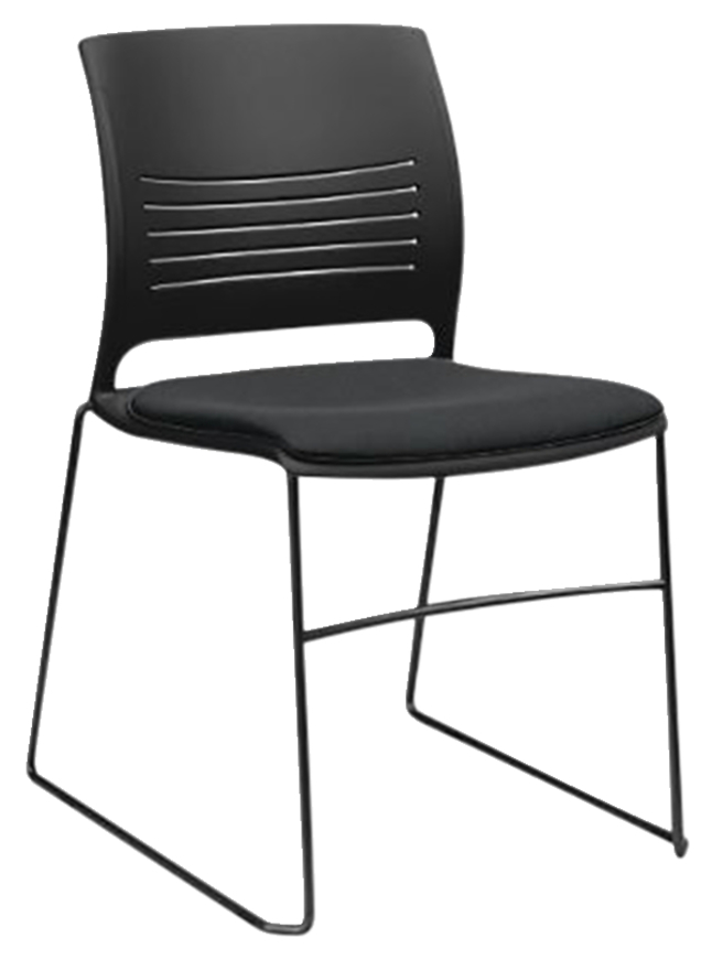 Strive Sled Base Armless High Density Stack Chair Upholstered Seat