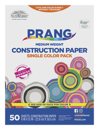 Prang Medium Weight Construction Paper, 9 x 12 Inches, Red, 50 Sheets Item Number 1506433