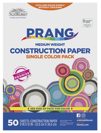 Prang Medium Weight Construction Paper, 9 x 12 Inches, White, 50 Sheets Item Number 1506456