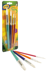 Crayola Big Paint Brush Set, Round Type, Wooden Handle , Assorted Sizes,  Set of 4