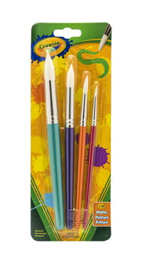 Crayola Round Big Paintbrush Set, 4-3/4 in OAL, Set of 4 Item Number 1506962