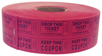 School Specialty Double Roll Ticket, 2 x 2 inches, Red, Pack of 2000, Item Number 1514760