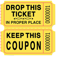 School Specialty Double Roll Ticket, 2x2 in, Yellow, Pack of 2000, Item Number 1514771