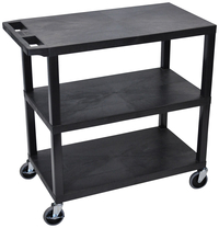 Image for Luxor H Wilson 3-Shelves Cart, Three Flat Shelves, 35-1/4 x 18 x 30-1/2 Inches, HDPE from School Specialty