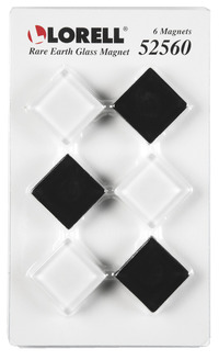 Lorell Square Rare Earth Magnets, Pack of 6, Black/White, Item Number 1531453