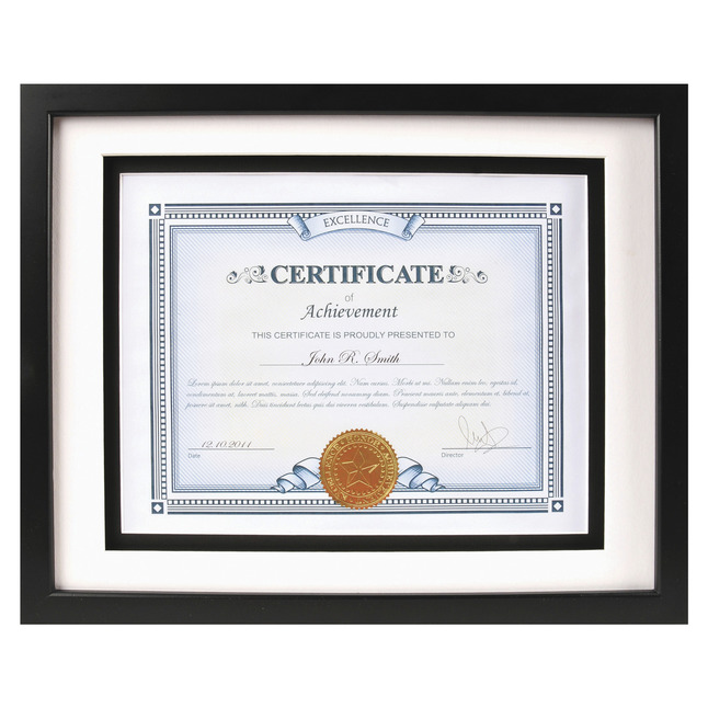 Burns Group Airfloat Certificate Frame, 8-1/2 x 11 in, Black, Item Number 1534458