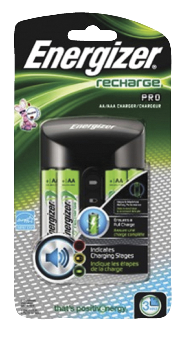 Energizer Recharge Pro AA/AAA Battery Charger, 3 Hour Charging, AC Plug, Each, Item Number 1535003