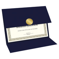 Geographics Double-Fold Certificate Holder, 11 x 8-1/2 in, Navy, Pack of 5, Item Number 1535066