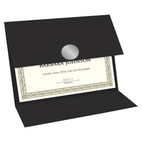 Geographics Double-Fold Certificate Holder, 11 x 8-1/2 in, Black, Pack of 5, Item Number 1535067