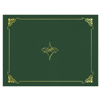 Geographics Gold Foil Border Certificate Holder, 8-1/2 x 11 in, Hunter Green, Item Number 1535072