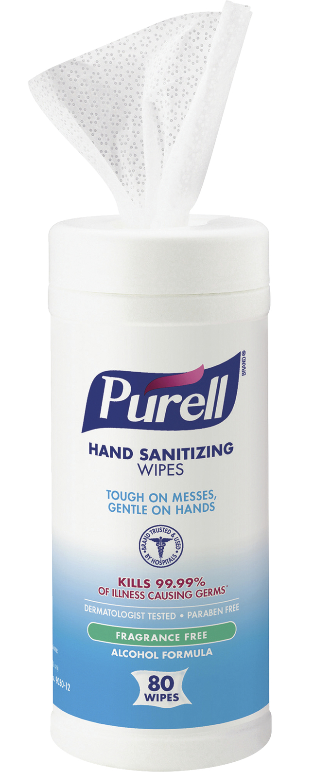 Purell Alcohol Hand Sanitizing Wipes, 80 Wipes, White, White, Item Number 1535369