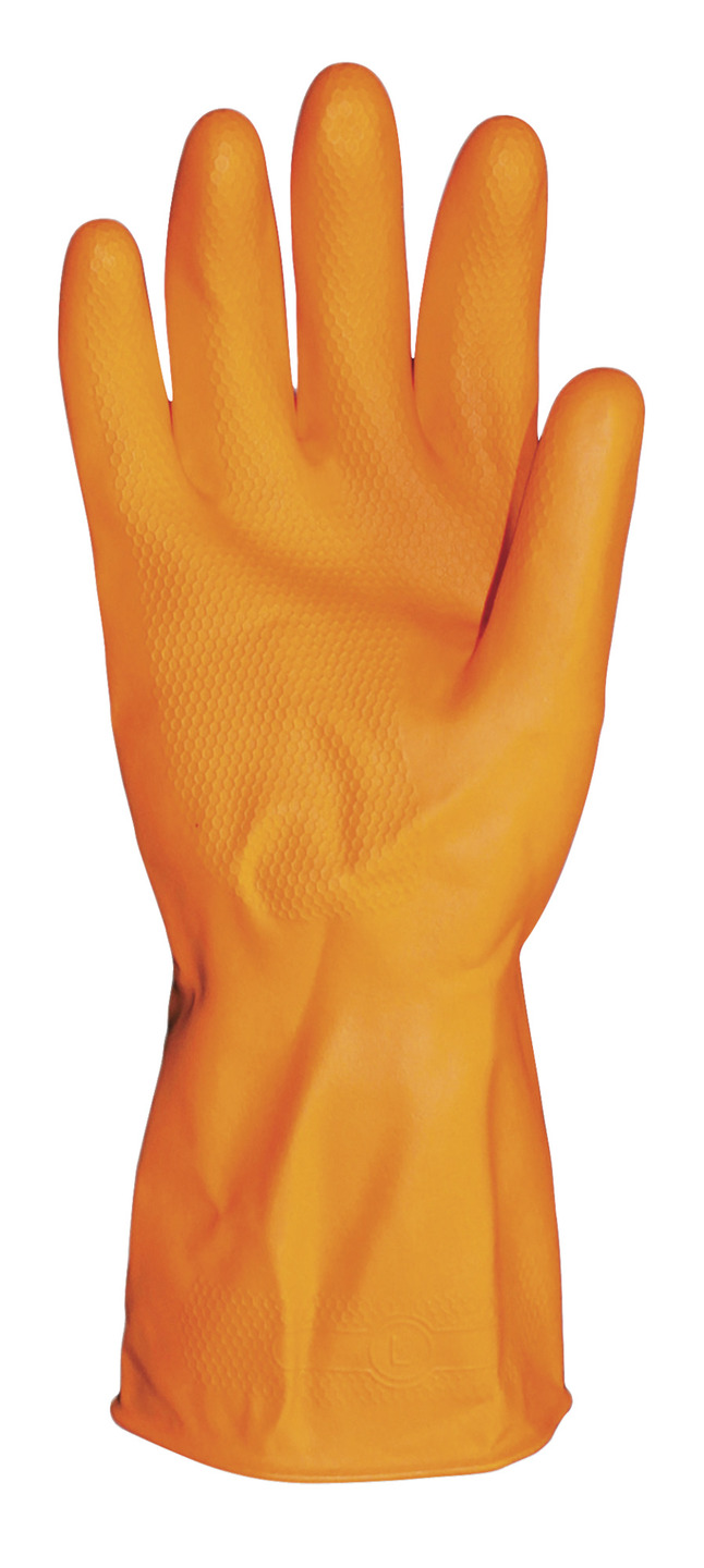 Image for ProGuard Deluxe Flock Lined Latex Gloves, 12 in, Large, Orange, 12 Per Pack from School Specialty
