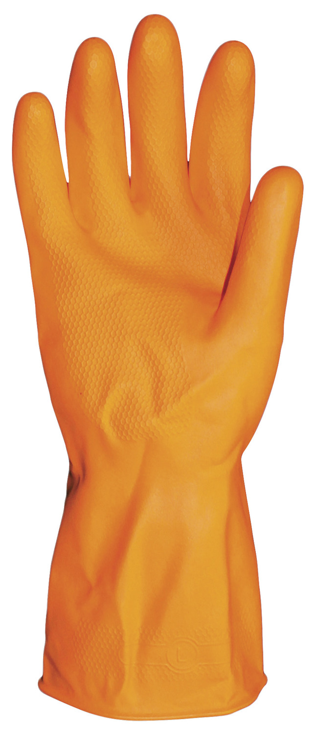Image for ProGuard Deluxe Flock Lined Latex Gloves, 12 in, Small, Orange, 12 Per Pack from School Specialty