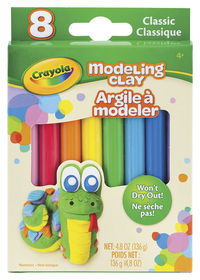 Crayola Modeling Clay, 1/4 lb, Assorted Classic Colors, Set of 8 Item Number 1536184