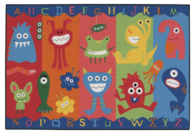 Carpets For Kids Value Line Alphabet Monsters Rug, 3 Feet x 4 Feet 6 Inches Rectangle, Item Number 1536803