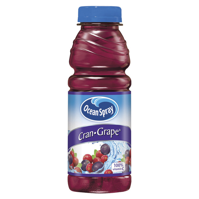 Ocean Spray Cran-Grape Juice Drink, 15.2 oz, 12 Per Carton, Item Number 1537425