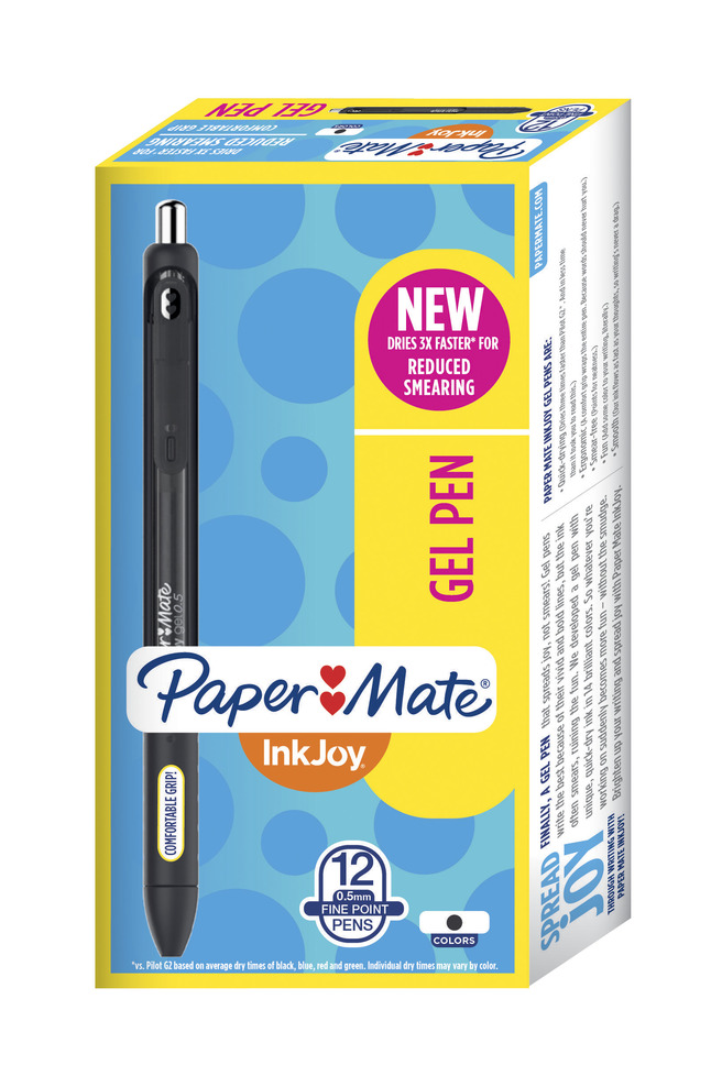 houder vreemd Laat je zien Paper Mate InkJoy Gel Pen, 0.5 mm, Black, Pack of 12