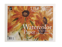Jack Richeson Watercolor Paper, 9 x 12 Inches, 135 lb, 50 sheets Item Number 1540149