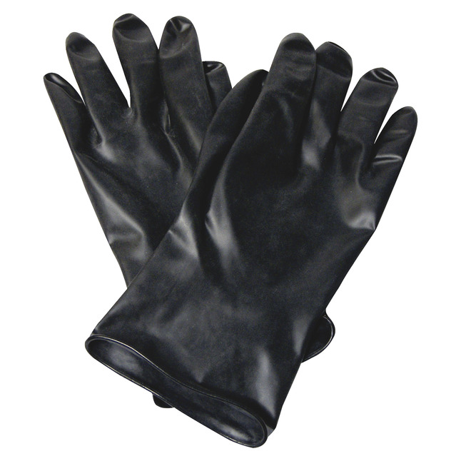 Northern Safety Unsupported Butyl Chemical Protection Gloves, 11 in, Size 10, 13 mil, 1 pair, Black, Item Number 1540833