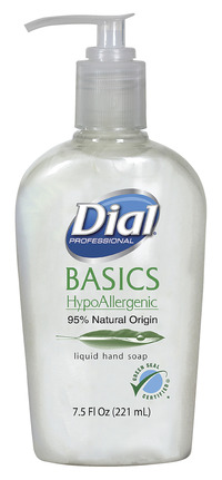 Dial Corp. Basics HypoAllergenic Liquid Hand Soap, 7.5 oz, Pack of 12, Item Number 1541714